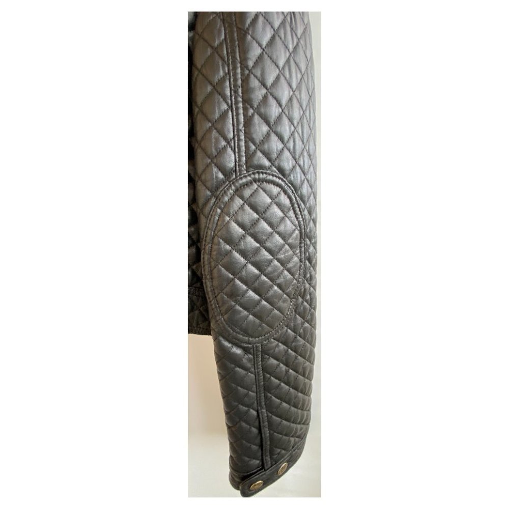 Dolce & Gabbana quilted black leather motorcycle bomber jacket sz IT 40 US 4 - Picture 9 of 11